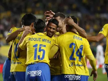 Las Palmas celebra un gol Las Palmas celebra un gol