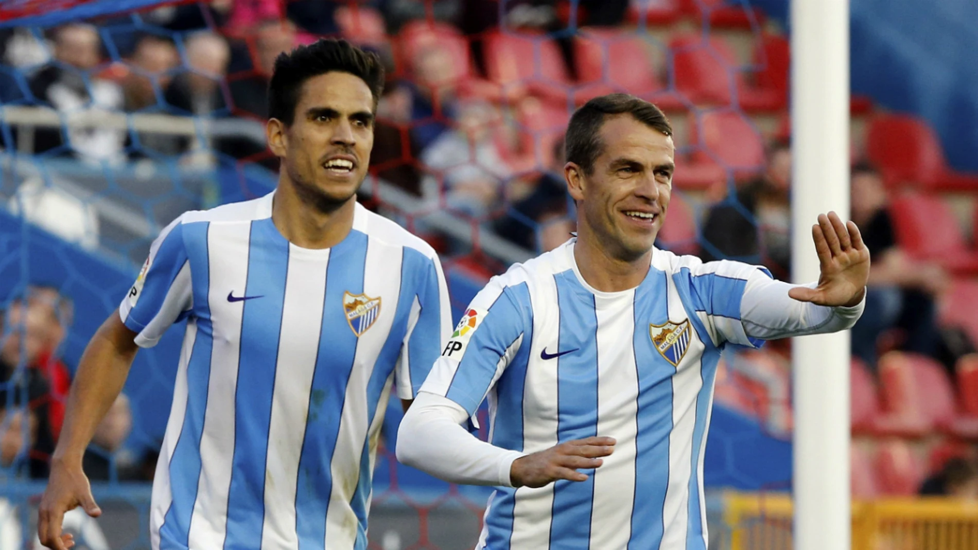 Duda celebra un gol con el Málaga Duda celebra un gol con el Málaga