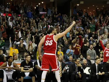 Marc Gasol celebra la victoria de los Grizzlies contra Miami Marc Gasol celebra la victoria de los Grizzlies contra Miami