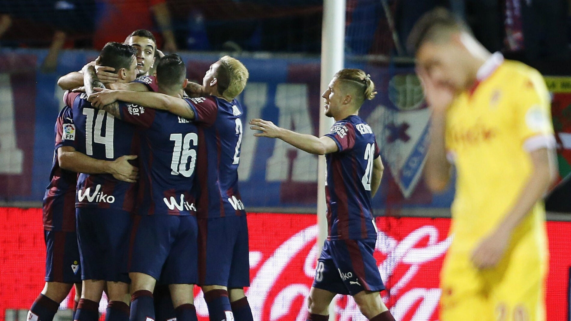 El Eibar celebra un gol ante el Sporting