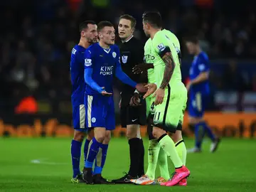 Momento del partido entre el Leicester City y el Manchester City Momento del partido entre el Leicester City y el Manchester City