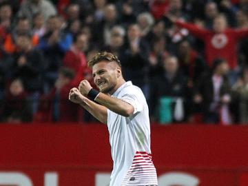 Immobile celebrando el gol ante el Espanyol