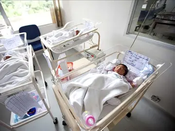 Imagen de varios bebés en el Hospital Imagen de varios bebés en el Hospital