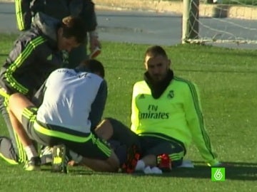 Benzema, lesionado durante el entrenamiento