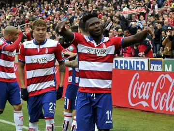 Success celebra su gol contra el Sevilla Success celebra su gol contra el Sevilla
