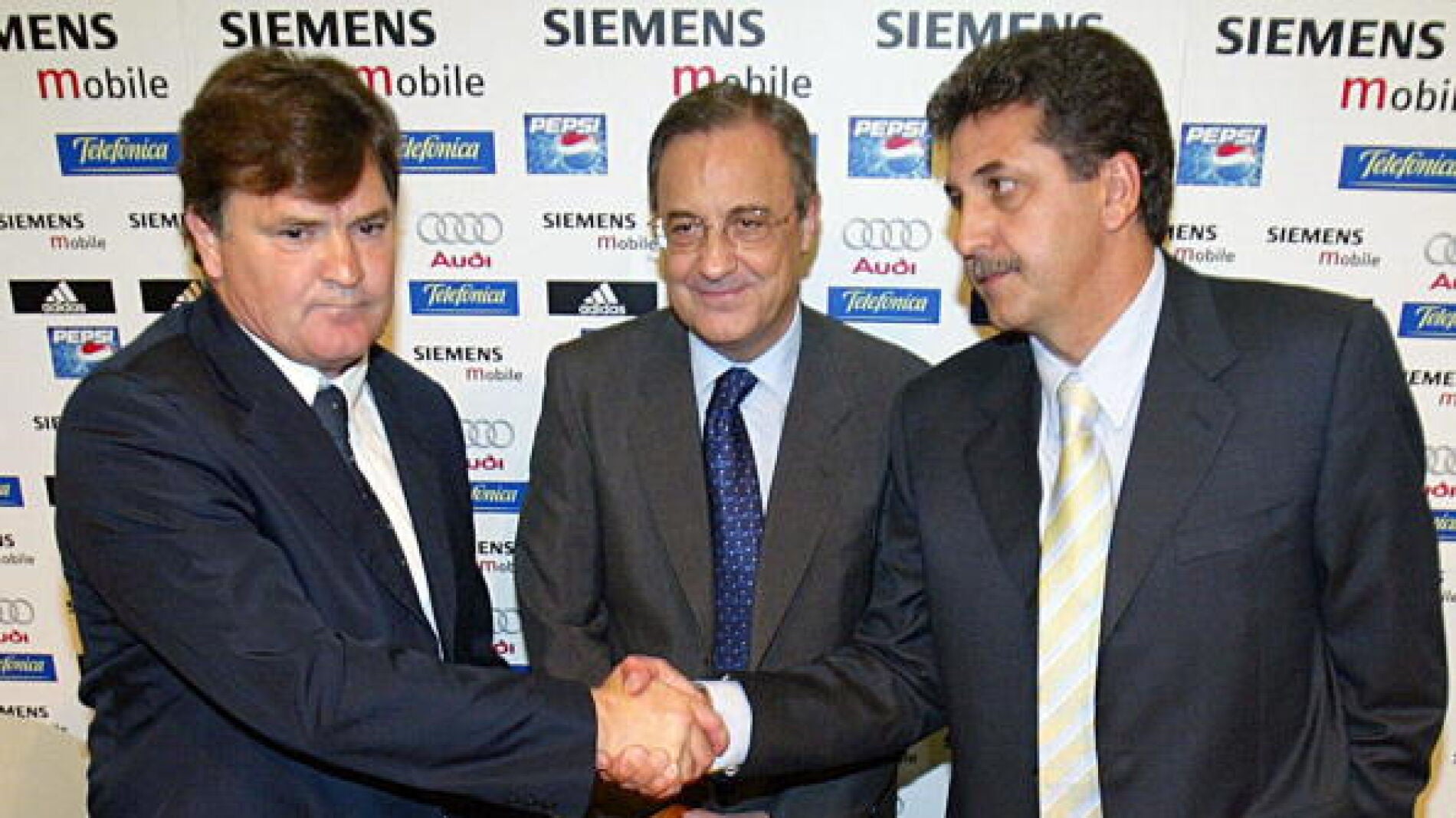 Florentino, con Camacho y Garc&iacute;a Rem&oacute;n