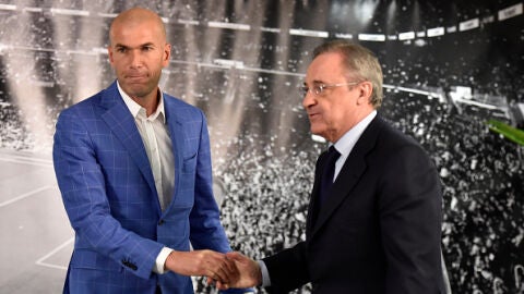 Zidane, junto a Florentino P&eacute;rez