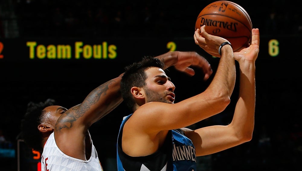 Ricky Rubio en acción con los Timberwolves