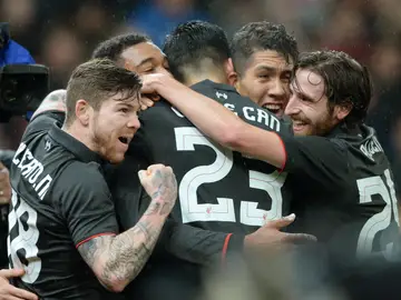 Los jugadores del Liverpool celebran el gol de Jordon Ibe ante el Stoke Los jugadores del Liverpool celebran el gol de Jordon Ibe ante el Stoke