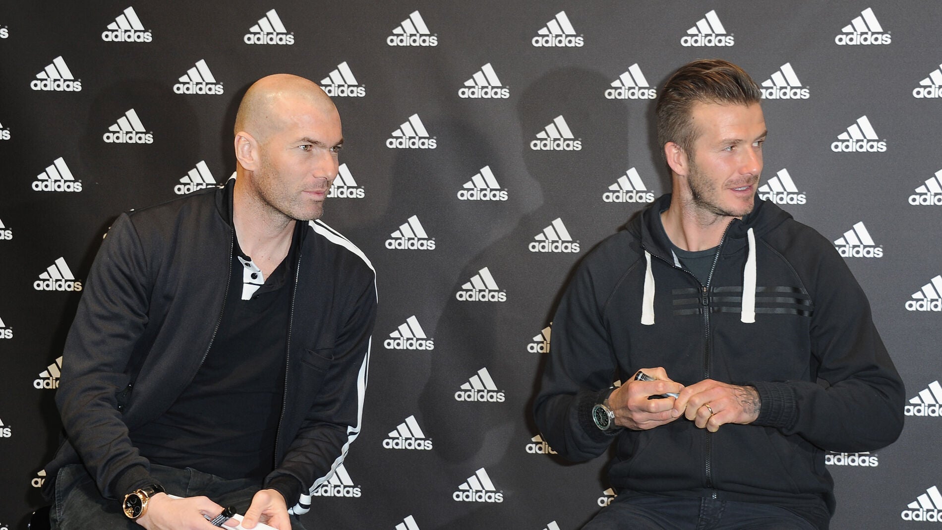 Zidane y Beckham en un acto