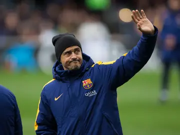 Luis Enrique en el entrenamiento del Barcelona Luis Enrique en el entrenamiento del Barcelona