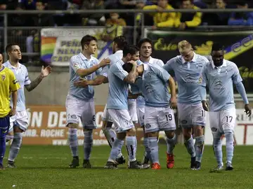 Los jugadores del Celta celebran un gol en el Carranza Los jugadores del Celta celebran un gol en el Carranza