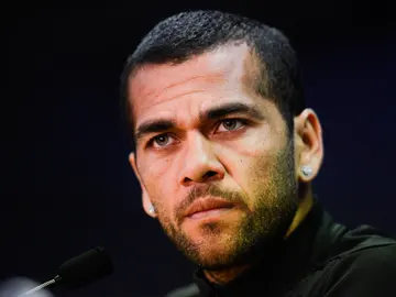 Dani Alves, durante una rueda de prensa Dani Alves, durante una rueda de prensa
