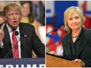 Los precandidatos a la presidencia de EEUU, Hillary Clinton y Donald Trump