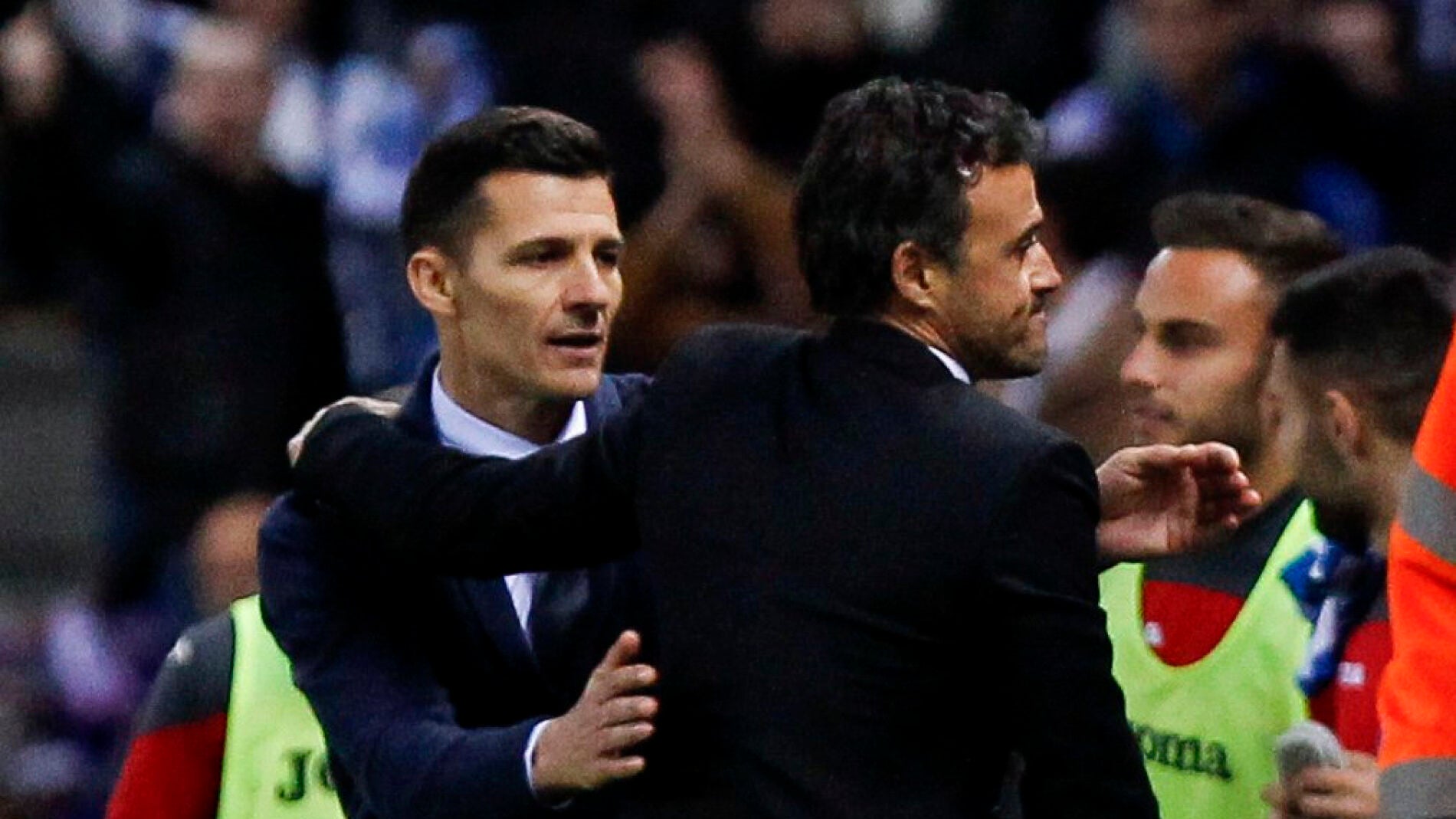 Saludo entre Galca y Luis Enrique