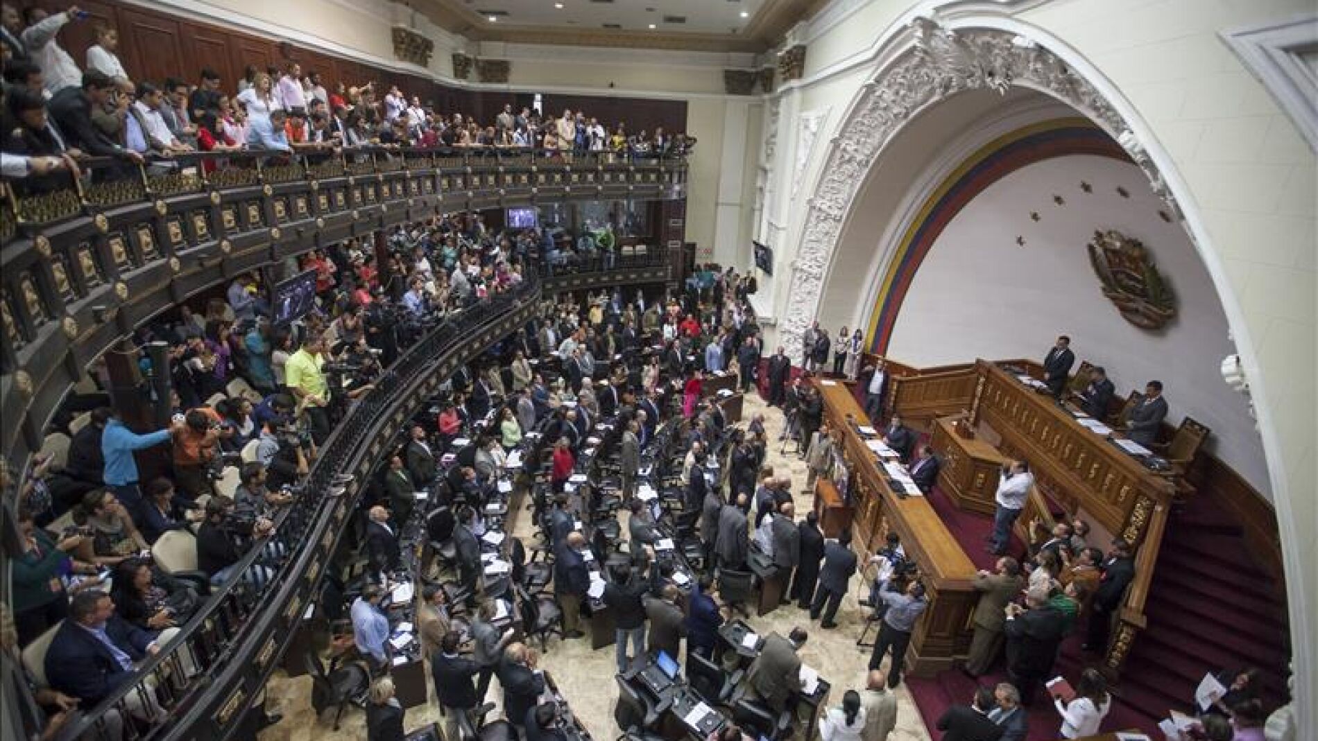 Vista general del hemiciclo de la Asamblea Nacional de Venezuela