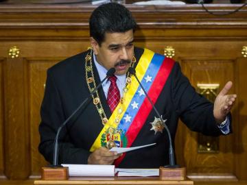 Nicolás Maduro durante su discurso en la Asamblea Nacional