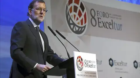 Mariano Rajoy durante su intervención en la inauguración del Foro Exceltur Mariano Rajoy durante su intervención en la inauguración del Foro Exceltur