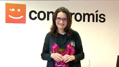 M&oacute;nica Oltra, l&iacute;der de Comprom&iacute;s, durante una entrevista en Espejo P&uacute;blico