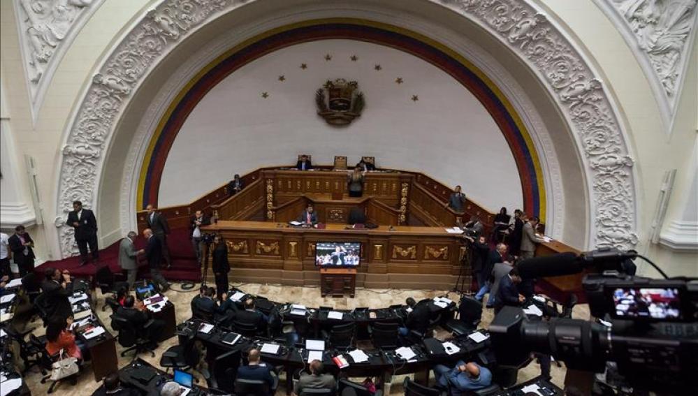 Vista general del hemiciclo de sesiones de la Asamblea Nacional, en la ciudad de Caracas (Venezuela)