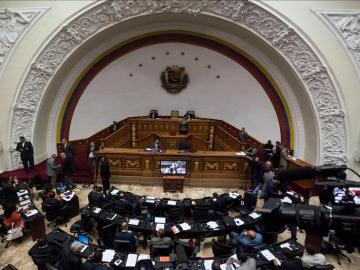 Vista general del hemiciclo de sesiones de la Asamblea Nacional, en la ciudad de Caracas (Venezuela)