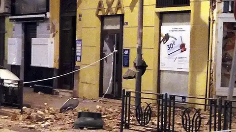 Aspecto de un inmueble afectado por el terremoto en Melilla Aspecto de un inmueble afectado por el terremoto en Melilla