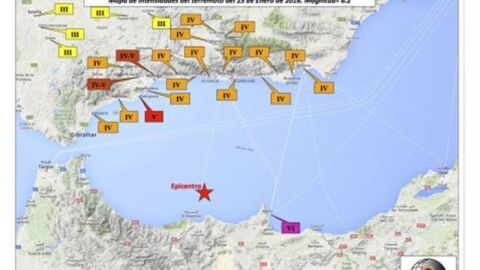Registro s&iacute;smico en el Instituo Andaluz de Geof&iacute;sica del terremoto 