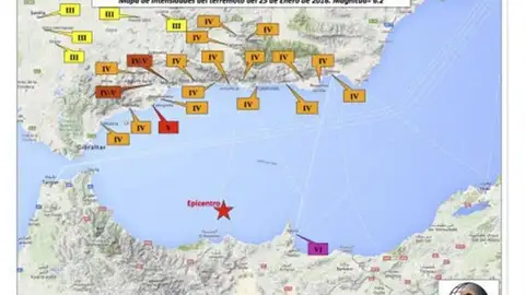 Registro sísmico en el Instituo Andaluz de Geofísica del terremoto Registro sísmico en el Instituo Andaluz de Geofísica del terremoto