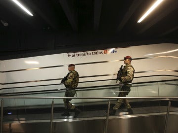 Seguridad en la estación de Termini en Roma