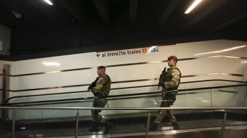 Seguridad en la estación de Termini en Roma