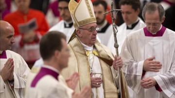 El Papa Francisco en la celebración de las Vísperas en San Pablo Extramuros en Roma