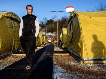 Campamento de refugiados en Dinamarca