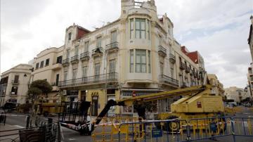 Algunos edificios del centro de Melilla han sufrido daños