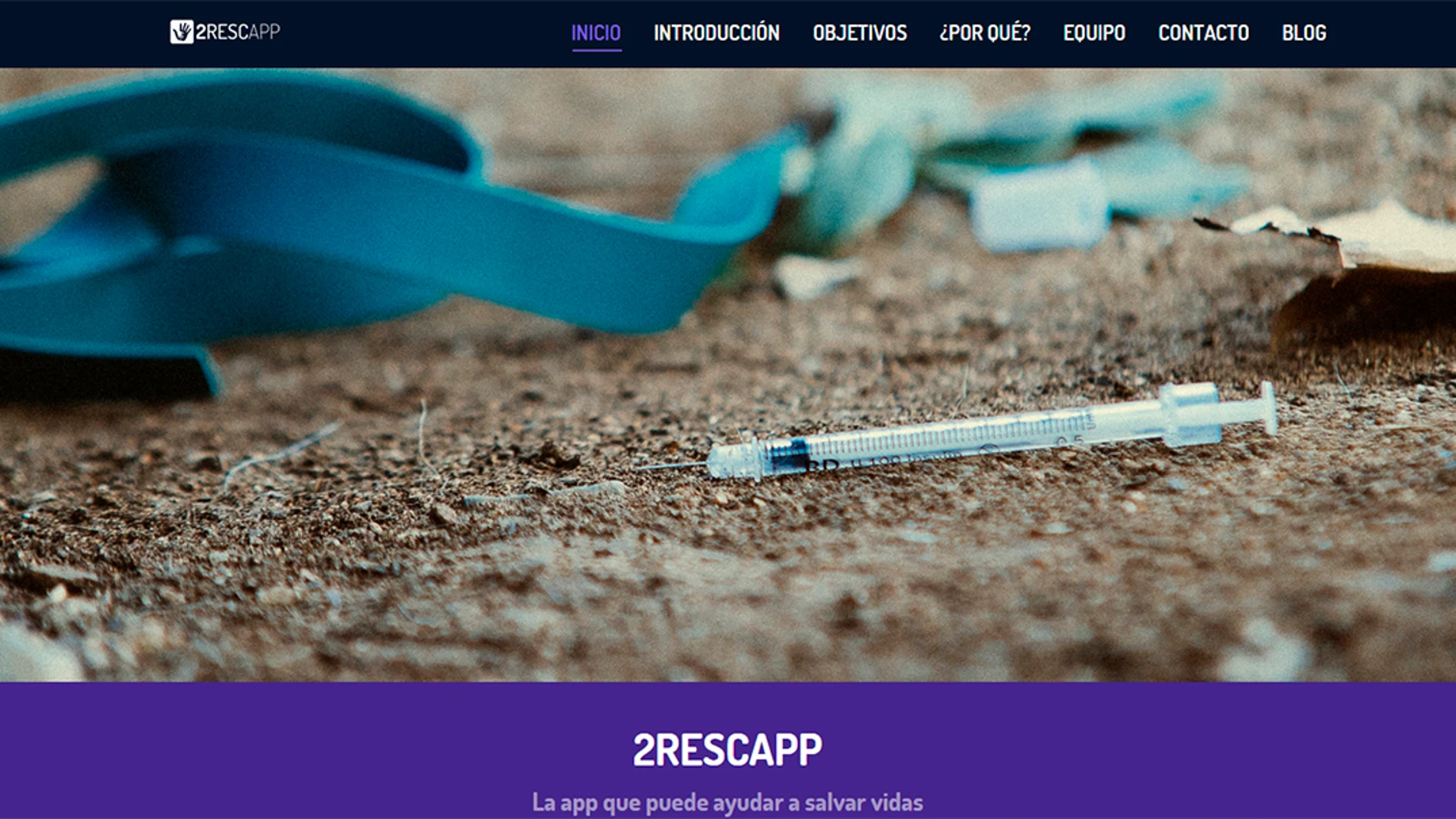 Página web de 2RescApp Página web de 2RescApp