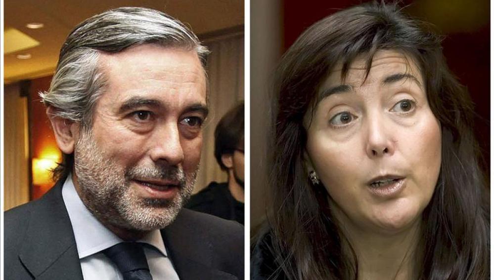 Los magistrados Enrique López (i) y Concepción Espejel (d)
