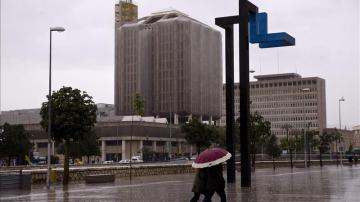 Lluvia en el centro de Málaga