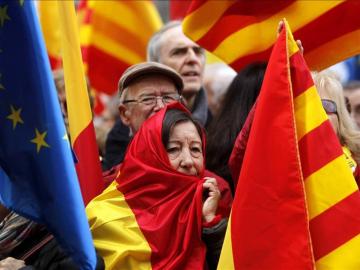 Protesta contra la independencia en Cataluña