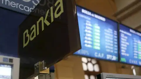 Paneles informativos en la Bolsa de Madrid. Paneles informativos en la Bolsa de Madrid.