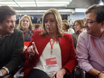 Javier Fernández, Susana Díaz y Fernández Vara Javier Fernández, Susana Díaz y Fernández Vara