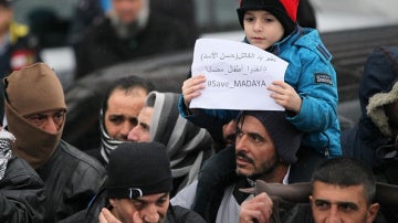 Protesta por la crisis humanitaria en Madaya