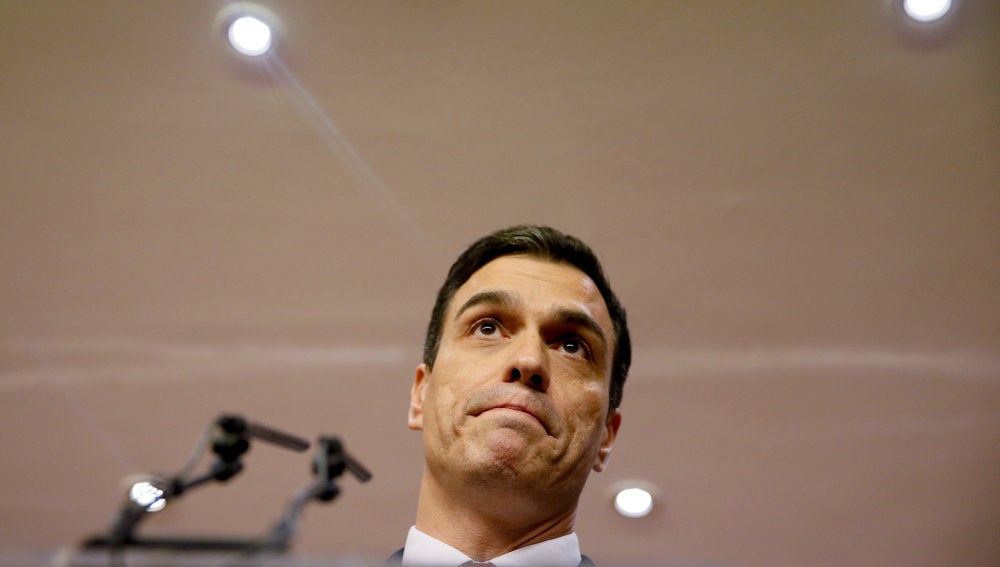 Pedro Sánchez, durante la rueda de prensa