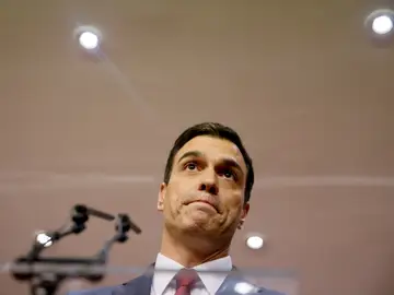 Pedro Sánchez, durante la rueda de prensa Pedro Sánchez, durante la rueda de prensa