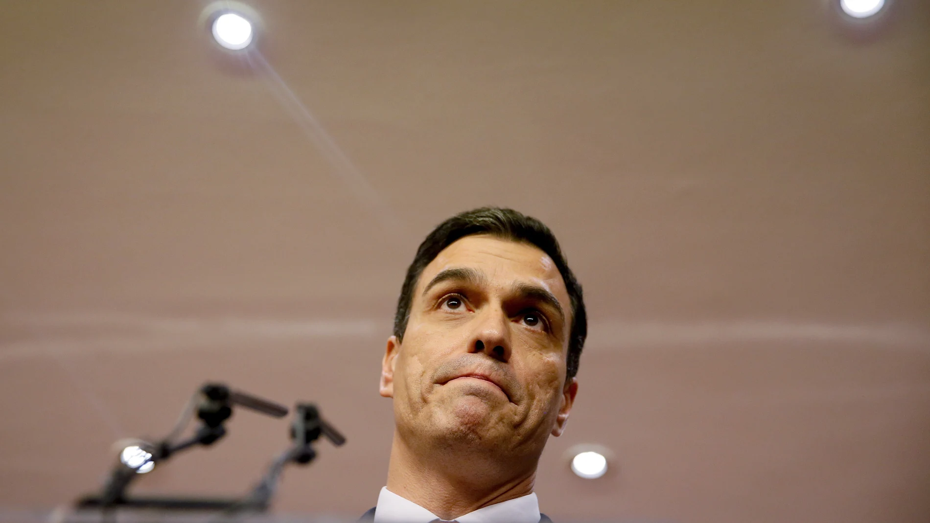 Pedro Sánchez, durante la rueda de prensa Pedro Sánchez, durante la rueda de prensa