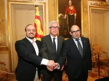 El alcalde de Tarragona, el portavoz popular y su homólogo de UDC El alcalde de Tarragona, el portavoz popular y su homólogo de UDC
