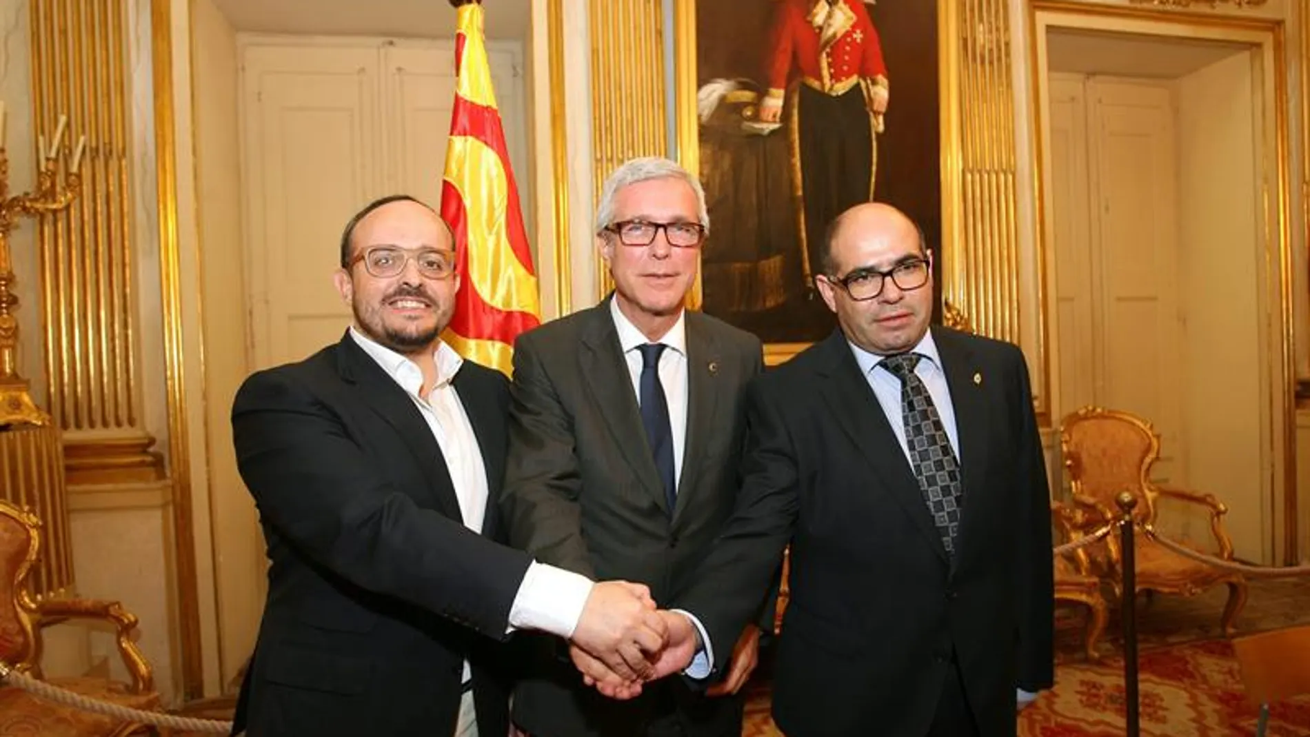 El alcalde de Tarragona, el portavoz popular y su homólogo de UDC El alcalde de Tarragona, el portavoz popular y su homólogo de UDC