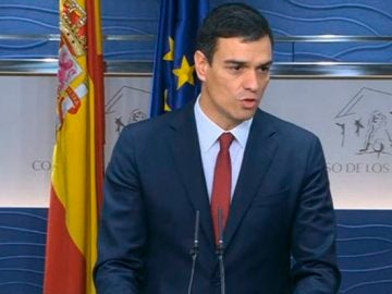Pedro Sánchez tras su reunión con el Rey Pedro Sánchez tras su reunión con el Rey
