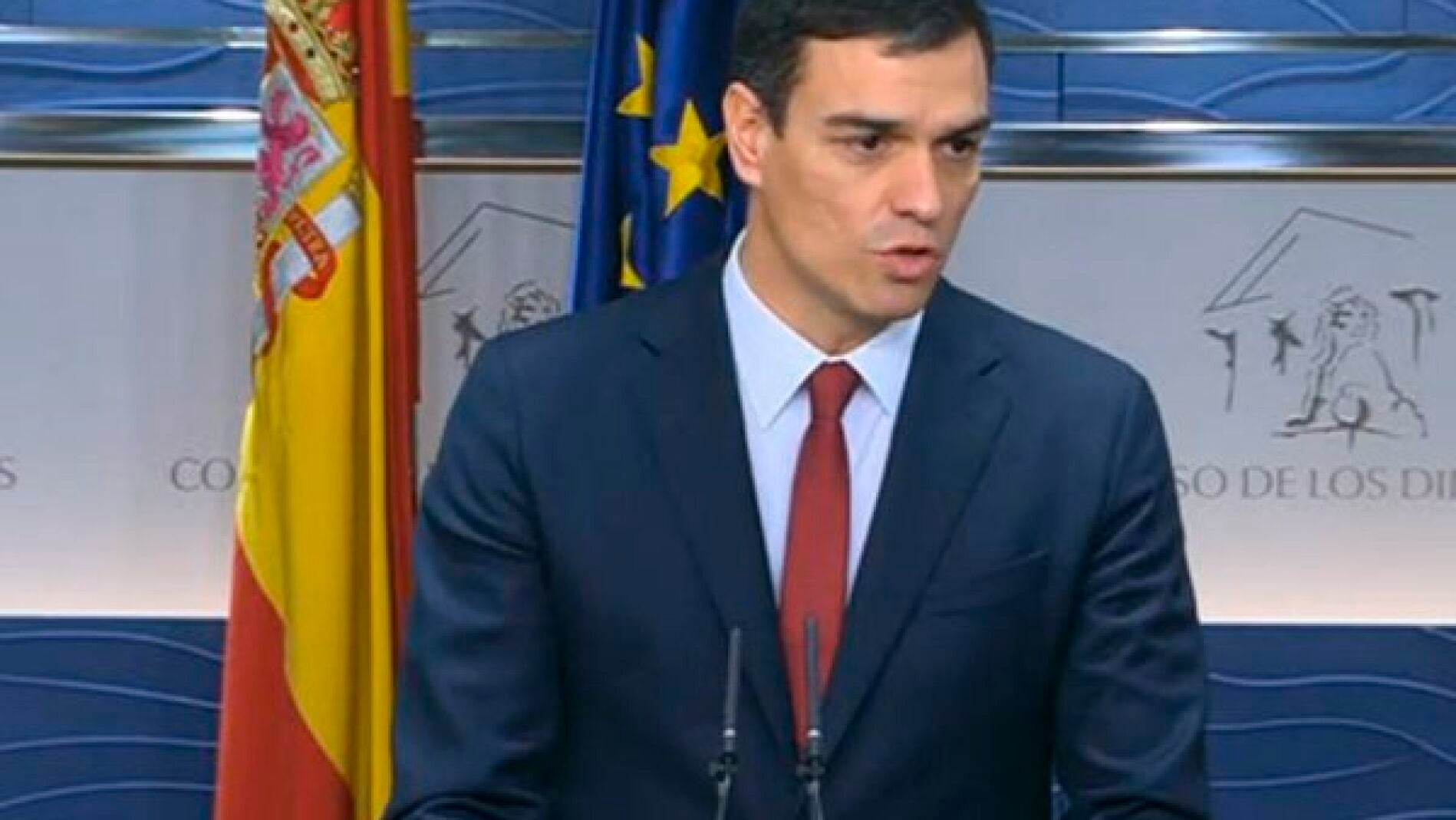 Pedro S&aacute;nchez tras su reuni&oacute;n con el Rey