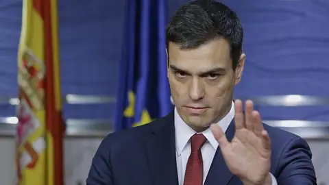 Pedro Sánchez, durante la rueda de prensa Pedro Sánchez, durante la rueda de prensa
