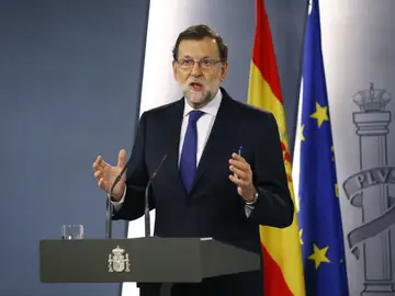 El presidente del PP, Mariano Rajoy, durante la rueda de prensa El presidente del PP, Mariano Rajoy, durante la rueda de prensa