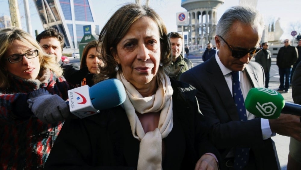 La tesorera del PP, Carmen Navarro, llegando a los Juzgados de Plaza de Castilla 